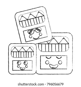 funny cartoon school colors in box kawaii