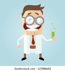 funny cartoon scientist