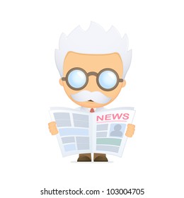 funny cartoon scientist in various poses for use in advertising, presentations, brochures, blogs, documents and forms, etc.