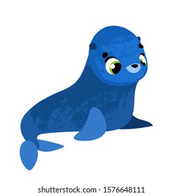 Funny cartoon seal. Vector illustration in children's style, for children's books, t-shirt prints, greeting cards, posters, stickers or decor