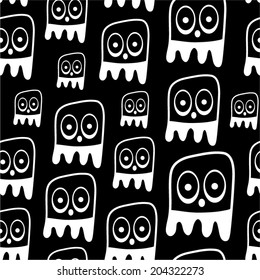 Funny cartoon seamless pattern.