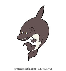 tiburón de caricatura divertido