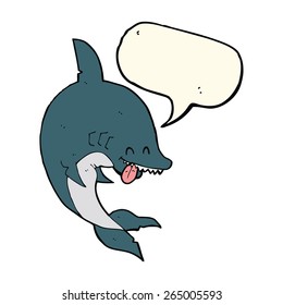 funny cartoon shark with speech bubble
