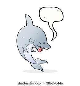 tiburón de caricatura divertido con burbuja de habla