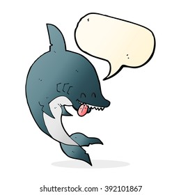 funny cartoon shark with speech bubble