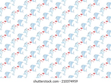 Funny cartoon sharks.  Vector illustration with simple gradients. All in a single layer. 