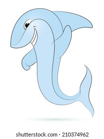 Funny cartoon sharks.  Vector illustration with simple gradients. All in a single layer. 