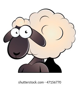 Funny Cartoon Sheep