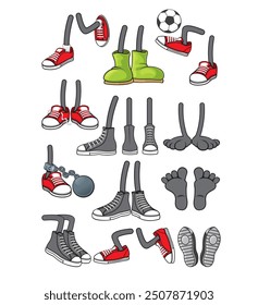 Funny cartoon shoes vector graphics