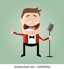 Funny Cartoon Singer