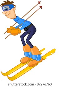 Funny Cartoon Skier