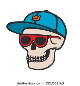 Funny cartoon skull