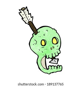 funny cartoon skull and arrow