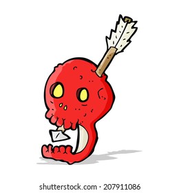 funny cartoon skull and arrow