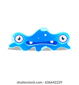 Funny cartoon sluggish blob monster. Cute bright jelly character vector Illustration