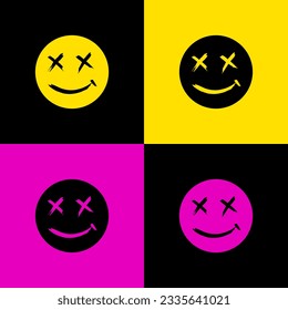 funny cartoon smile icon, vector