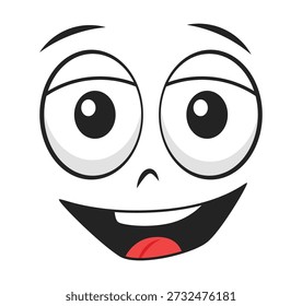 Engraçado desenho animado smiley rosto expressão vetor ilustração