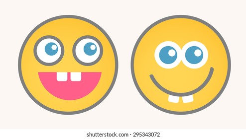Funny cartoon smiley set
