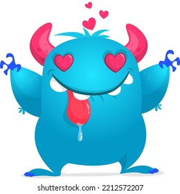 Funny cartoon smiling monster character design. Halloween Illustration of cute alien. Vector isolated