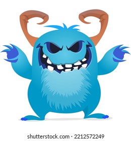 Funny cartoon smiling monster character design. Halloween Illustration of cute alien. Vector isolated
