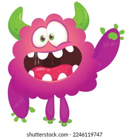 Funny cartoon smiling  monster character. Illustration of cute and happy alien creature. Halloween design