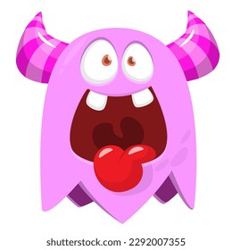 Funny cartoon smiling  monster character. Illustration of cute and happy alien creature. Halloween design