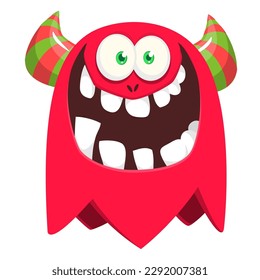 Funny cartoon smiling  monster character. Illustration of cute and happy alien creature. Halloween design