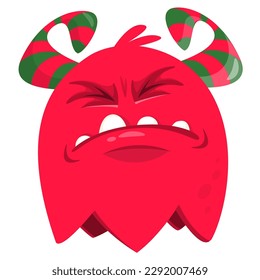Funny cartoon smiling  monster character. Illustration of cute and happy alien creature. Halloween design