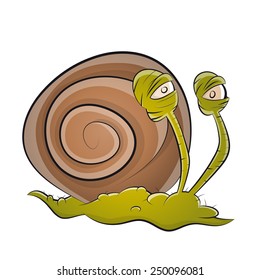 funny cartoon snail