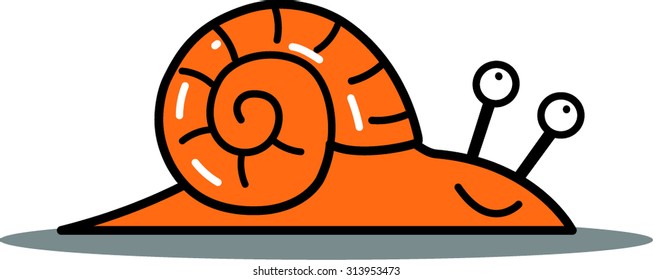 Funny cartoon snail