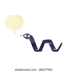 funny cartoon snake with speech bubble