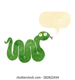funny cartoon snake with speech bubble