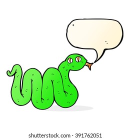 funny cartoon snake with speech bubble