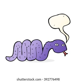 serpiente de caricatura divertida con burbuja de habla