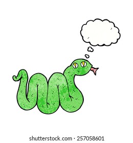 cobra de desenho animado engraçado com bolha de pensamento