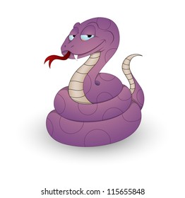 Funny Cartoon Snake Vector