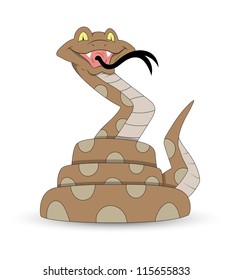 Funny Cartoon Snake Vector Illustration