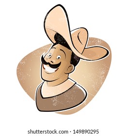 funny cartoon sombrero man