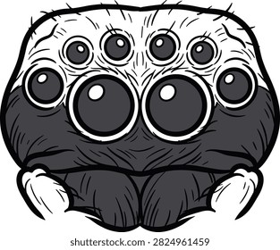 Funny cartoon spider face