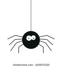 Funny cartoon spider, flat vector illustration
