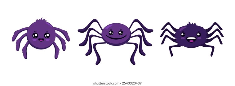 Engraçado desenho animado aranha com um sorriso amigável, olhos grandes, e um olhar animado, ótimo para crianças amigáveis, decorações inspiradas na natureza ou quadrinhos humorísticos.