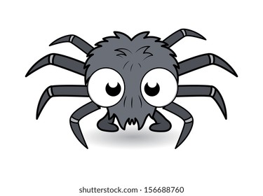 funny cartoon spider - Halloween vector illustration