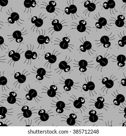 funny cartoon spiders.seamless pattern
