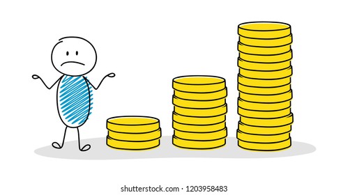 Funny Cartoon Stickman Money Graph Vector Stock Vector (Royalty Free ...