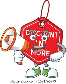 Funny cartoon style of christmas discount tag with megaphone