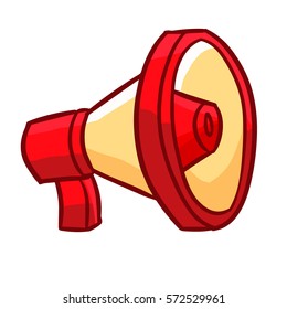 Funny cartoon style megaphone - vector.