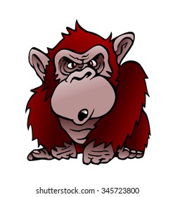 Funny cartoon style monkey