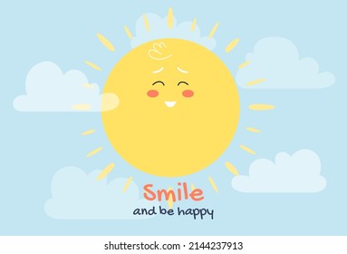 Funny cartoon suns. Funny illustration of celestial bodies. Vector illustration