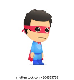 funny cartoon superhero in various poses for use in advertising, presentations, brochures, blogs, documents and forms, etc.