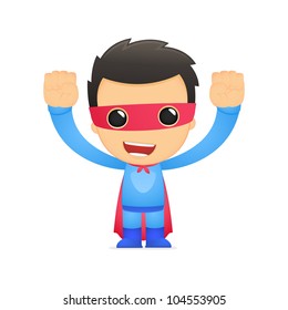 funny cartoon superhero in various poses for use in advertising, presentations, brochures, blogs, documents and forms, etc.